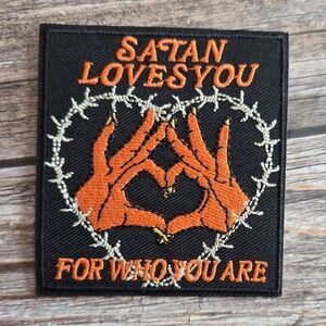 Satan Loves You For Who You Are Witch Goth Punk Embroidered Iron On Patch
